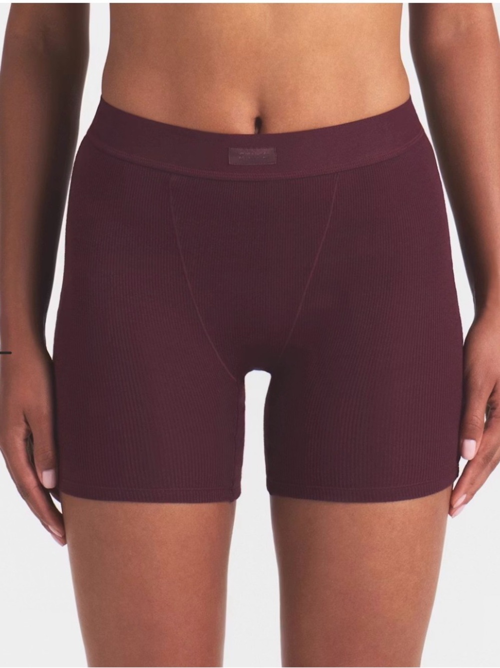 Skims soft lounge Currant Ribbed Boxer Shorts XL